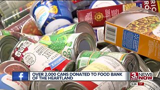 Over 2,000 cans donated to Food Bank of the Heartland