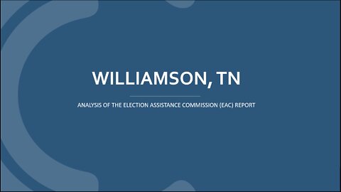 Voting Machine Erroneous Code: Doug Logan's Williamson County TN EAC Report Review