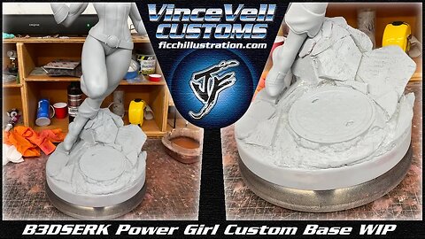 B3DSERK Power Girl Print Custom Base WIP