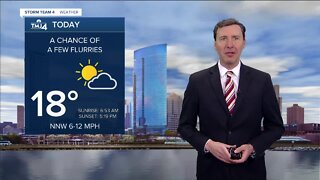 Chance for flurries Sunday morning