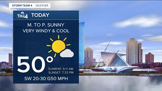 Mostly sunny for the Brewers home opener, but very windy