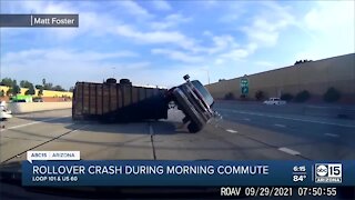 Rollover crash during morning commute