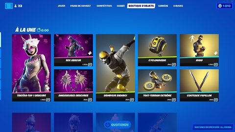 BOUTIQUE FORTNITE D'AUJOURD'HUI 10 JANVIER 2022! (BOUTIQUE DU JOUR!)