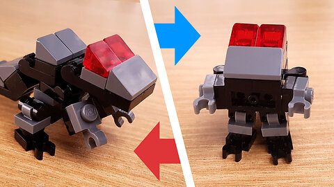 T-Rex (tyrannosaurus) mini LEGO brick transformer mech MOC tutorial & stop motion animation