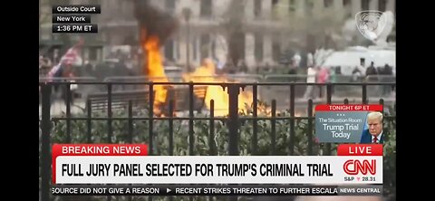 CNN captures the moment a man set himself on fire outside Trump trial...