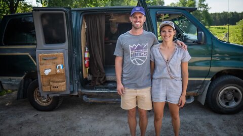 Couple living in a van and dumpster diving to travel the world cheap and rent free! Vanlife tour