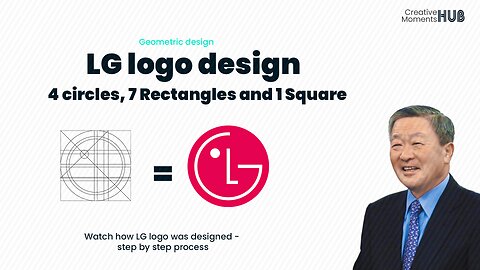 LG Logo Geometric Design - 4 circles, 7 Rectangles and 1 Square