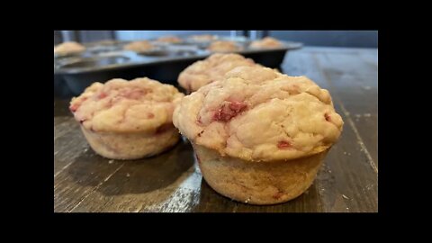 Strawberry Cream Muffins using Homemade Bisquick Mix