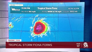 Tropical Storm Fiona forms with 50 mph winds