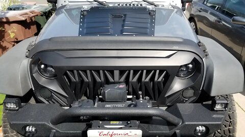 Part 2 Jeep Wrangler Unlimited JKU Rugged Ridge 17759.10 Black Hood Vent Insert Install From Amazon