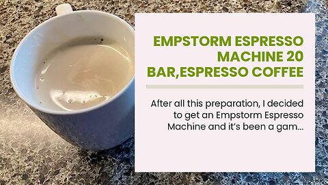 Empstorm Espresso Machine 20 Bar,Espresso Coffee Maker with Milk Frother Steam Wand,Semi-Automa...