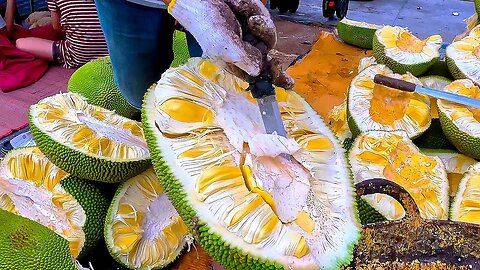 Biggest Fruit! Jackfruit Cutting Skills! - Thai Street Food
