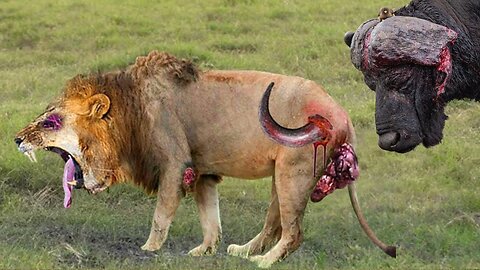 Angry Elephant Defending From lion To save his LIFE!!