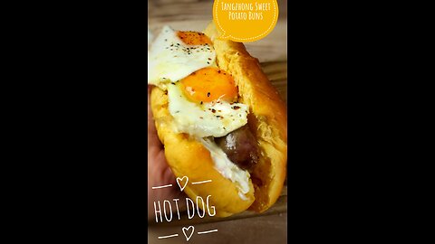 Hot Dog in Tangzhong Sweet Potato Buns