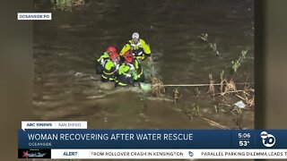 Woman recovering after water rescue in Oceanside