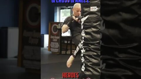 Heroes Training Center | Kickboxing "How To Double Up" Hook & Uppercut & Cross & Knee 2 | #Shorts