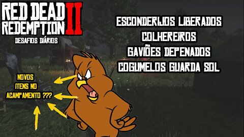 DESAFIOS DIÁRIOS RDR 2 COGUMELO GUARDA SOL, GAVIÃO E COLHEREIROS