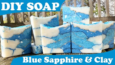 Homemade Soap Base Blue & White Clay Soap ~ DIY Hot Process Soap