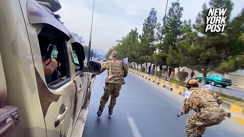 Taliban seen patrolling streets of Kabul in rollerblades