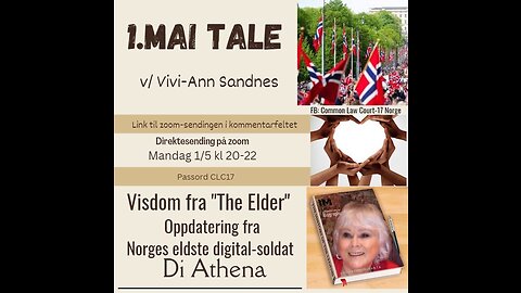 2023-05-01 - 1.mai-tale v/ Vivi-Ann Sandnes - Visdom fra 'The Elder' -oppdatering fra Di Athena