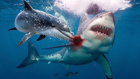 Dolphin Kills the Great White Shark with Snout Battering Ram!