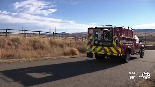 Grass fire sparks in Douglas County near Highway 85