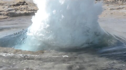 The volcano's preparation to erupt under the water was captured by the camera