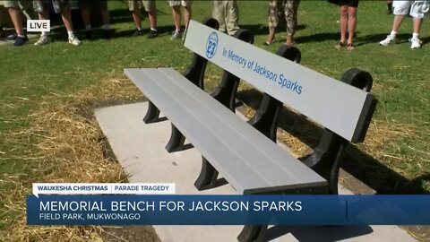 Ceremony held in Mukwonago to honor Jackson Sparks with memorial bench