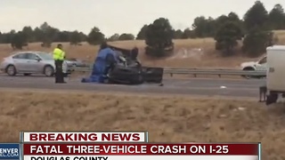 One person dead in three-vehicle crash on I-25 in Douglas County