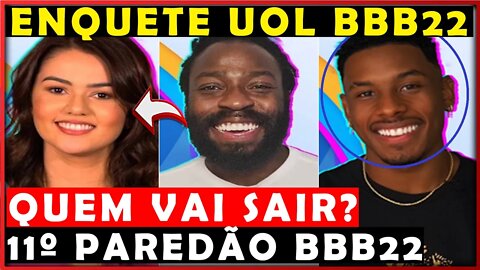 ENQUETE UOL REVELA QUEM VAI SAIR DO BBB22 NO 11º PAREDÃO ENTRE DOUGLAS, ESLOVÊNIA E PAULO ANDRÉ