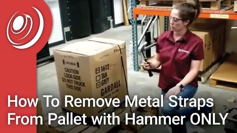 How to remove the metal straps or bands from a pallet using only a hammer