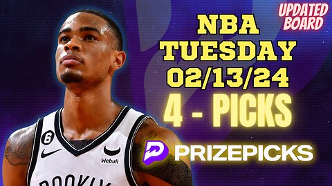 #PRIZEPICKS | BEST PICKS FOR #NBA TUESDAY | 02/13/24 | BEST BETS | #BASKETBALL | TODAY | PROP BETS