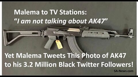 Civil War? "So be it" says Malema: "I'm Not Talking About AK47" - BUT He Tweets a Picture of AK47!