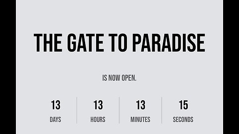 Qclock says THE GATE TO PARADISE