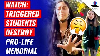 WATCH: Triggered Students Destroy Pro-Life Memorial