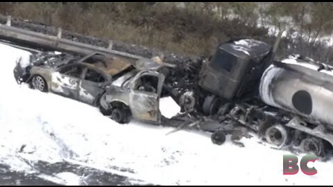 3rd person dies after tanker truck with jet fuel hits 2 cars on Pennsylvania Turnpike