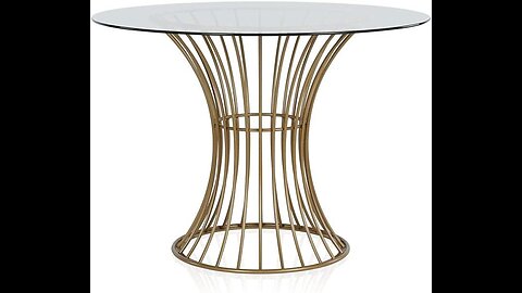 CosmoLiving by Cosmopolitan CosmoLiving Juliette Top, Soft Brass, Tempered Glass Coffee Table