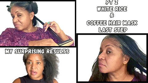 Pt 2 DIY Rice & coffee for #keratin & brown color hair mask on Black #Filipina hair. 🤔#naturalhair