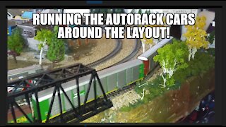 RUNNING THE AUTORACK CARS AROUND THE LAYOUT WITH A BLAME HEATH MOMENT!