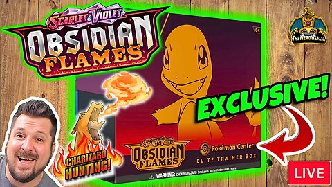 Obsidian Flames Exclusive Pokemon Center ETB! | Pokemon Cards Opening LIVE! Charizard Hunting!