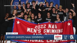 Keiser sweeps NAIA swimming national championships