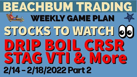 DRIP BOIL CRSR STAG VTI PYPL SKLZ & More | [Stocks to Buy] for the Trading Week of 2/14 – 2/18/2022