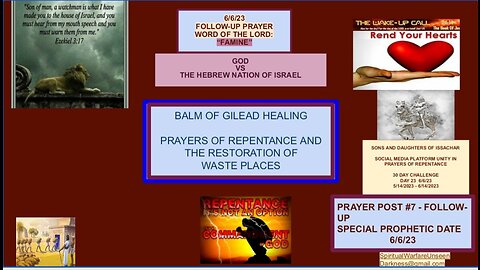 SONS AND DAUGHTERS OF ISSACHAR CALL FOR NATIONAL REPENTANCE, #7 SPECIAL PROPHETIC PRAYER POST