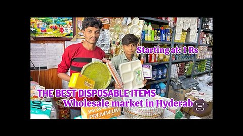 Best Disposable items Whole Sale Market in Hyderabad | ,water glasses,Cotton Mops,Leaf plates AT:1RS