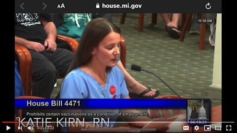 When Will Forced COVID-19 Vaccinations Come to Your Town? Katie Kirn, RN testimony on Michigan