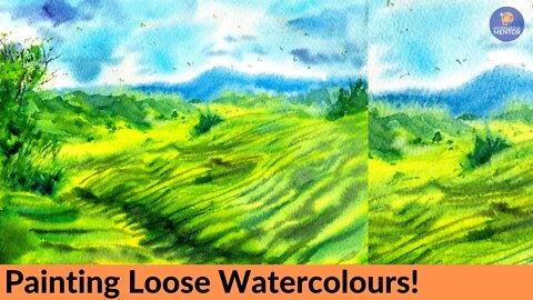 The FAST way to Paint Loose Watercolour landscapes: Tea Plantation Painting
