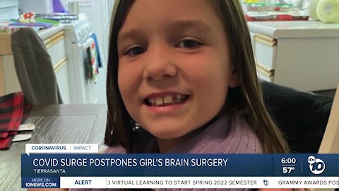 COVID postpones girl's brain surgery