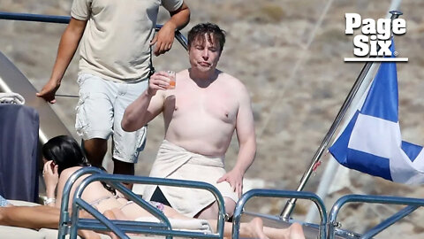 Shirtless Elon Musk vacations in Mykonos on luxury yacht