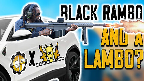 Black Rambo Shoots A 50 Cal Out Of A Lamborghini