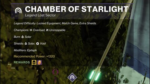 Destiny 2, Legend Lost Sector, Chamber of Starlight on the Dreaming City 1-26-22